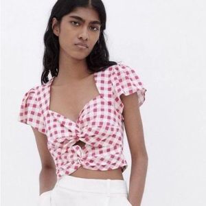 Zara gingham print crop top